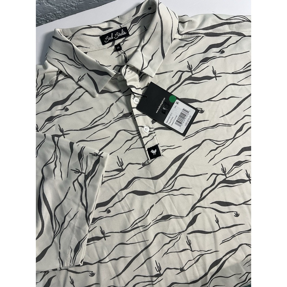 Bad Birdie Mens Size XXL Pique Polo‎ Golf Shirt Performance Desert Frontier NEW